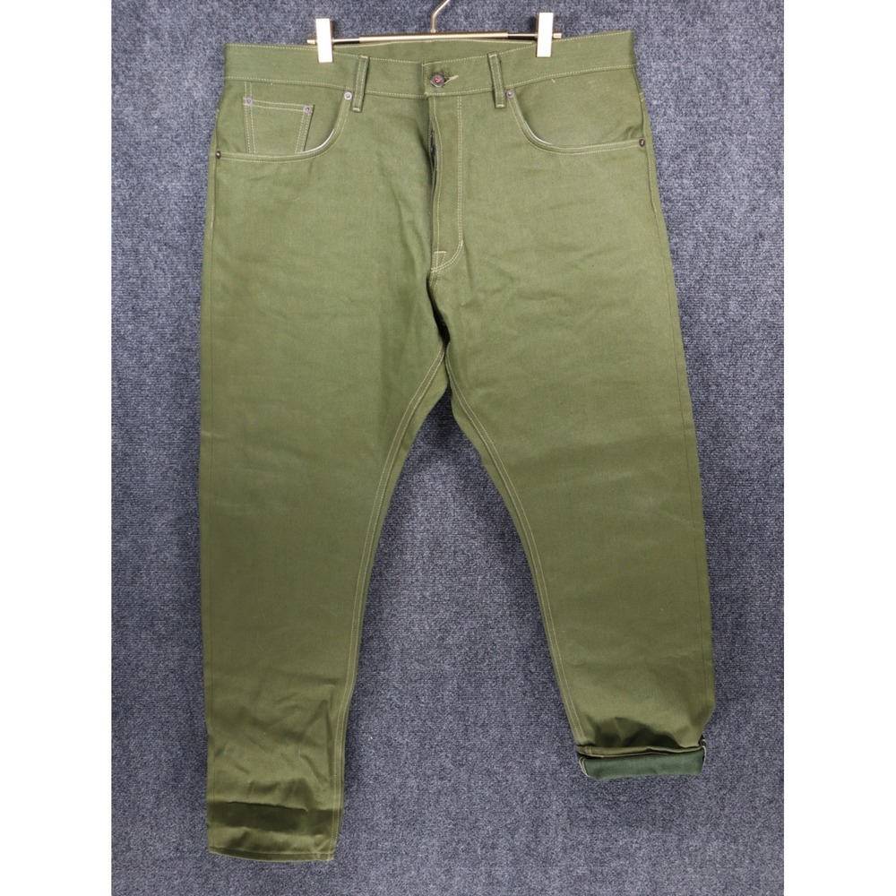 Railcar Rebels X060 Modern Straight 13.5 Oz Japanese Olive Warp Green Weft NWOT